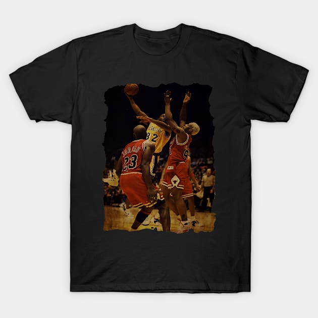 Magic Johnson vs Dennis Rodman and Michael Jordan, 1996 T-Shirt by CAH BLUSUKAN